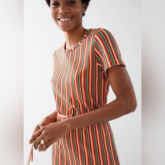 & OTHER STORIES Belted Striped T-Shirt Dress - Picture 2 of 7